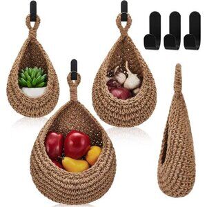 Hanging Wall Basket Teardrop Hanging Baskets Onion Basket Coat Bohemian Storage